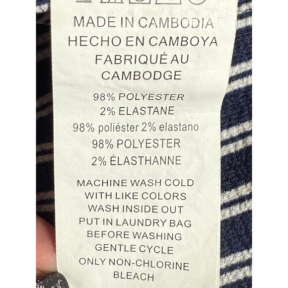 Michael Kors Blue and White Striped Blouse, Size XL - Picture 6 of 6